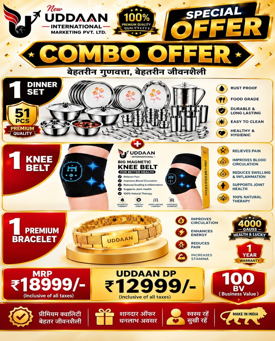 Buy 1 DINNER SET + 1 KNEE BELT + 1 BRACELET PREMIUM - Health Supplement & Wellness Product