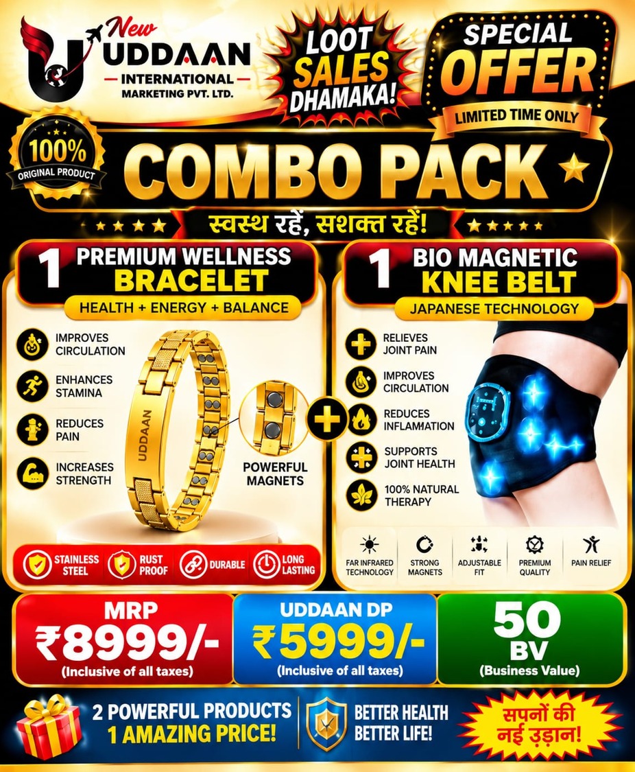 Buy 1 BRACELET PREMIUM + 1 KNEE BELT - Health Supplement & Wellness Product